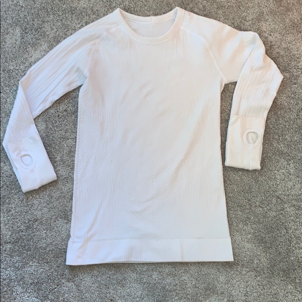 Lululemon white running shirt